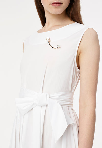 Pleated Poplin Dress