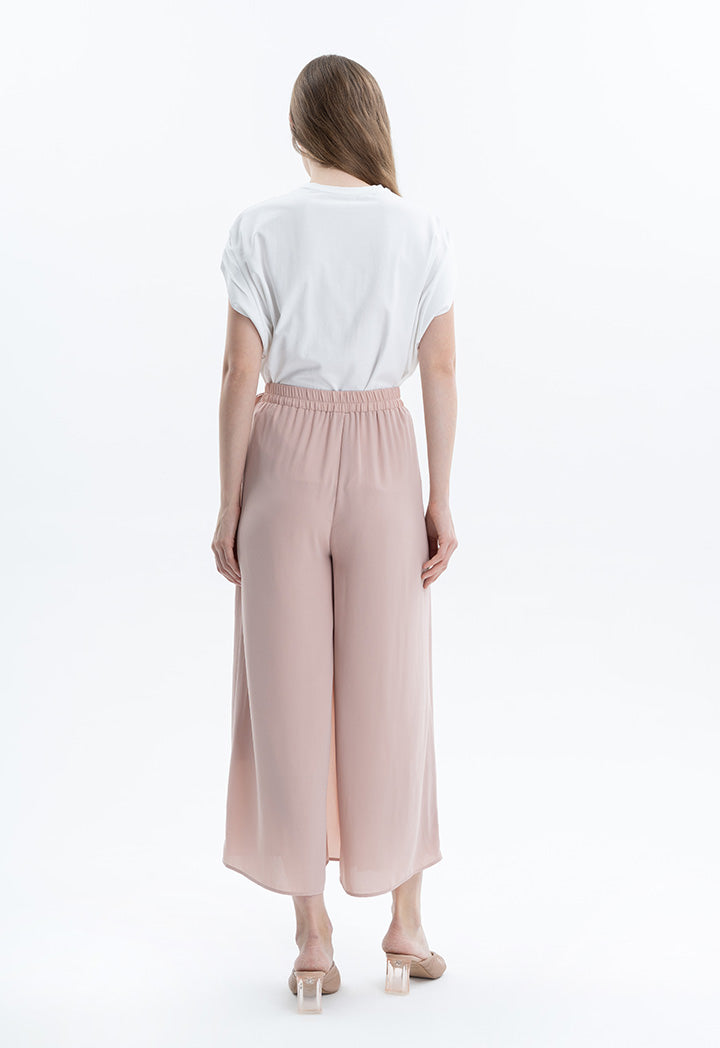 Pleated Wrap Solid Trouser