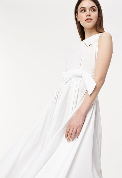 Pleated Poplin Dress