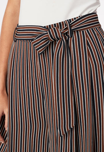 Navy-Brown Striped Culottes