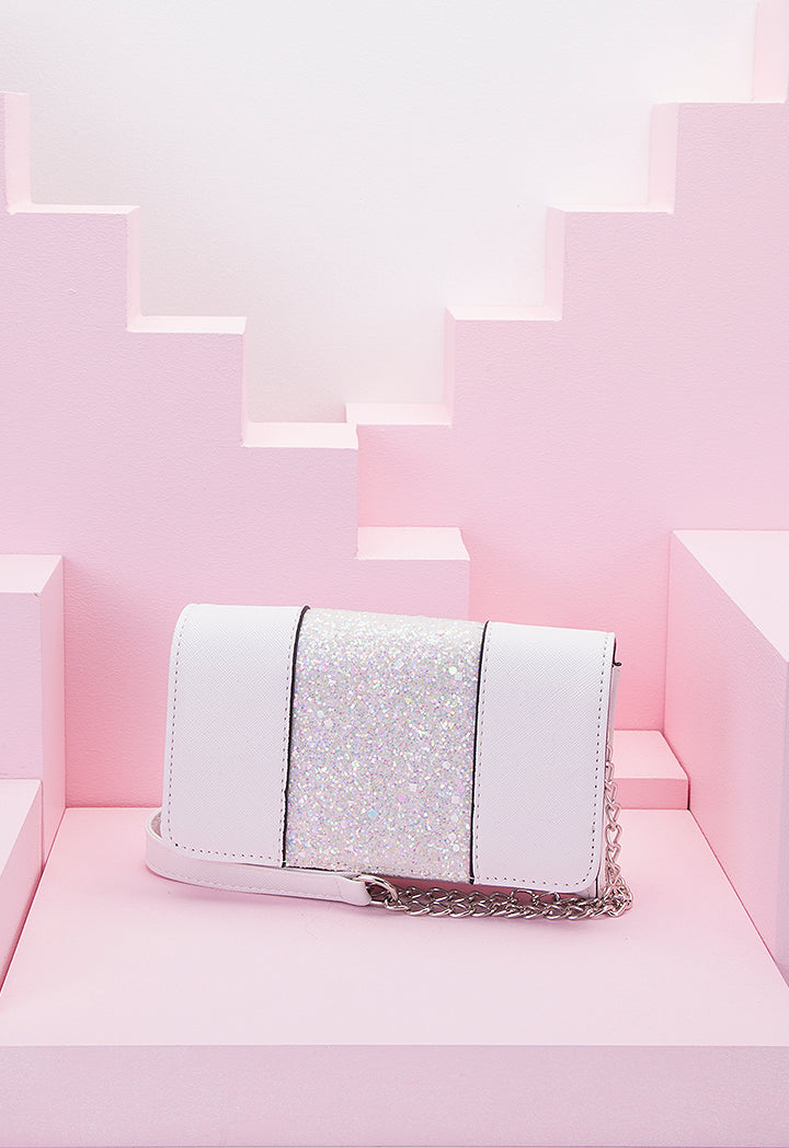 Glitter Flap Crossbody Bag