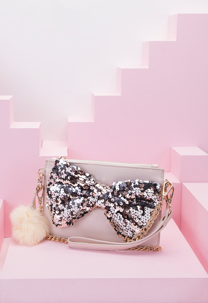 Sequin Bow Knot Crossbody Bag