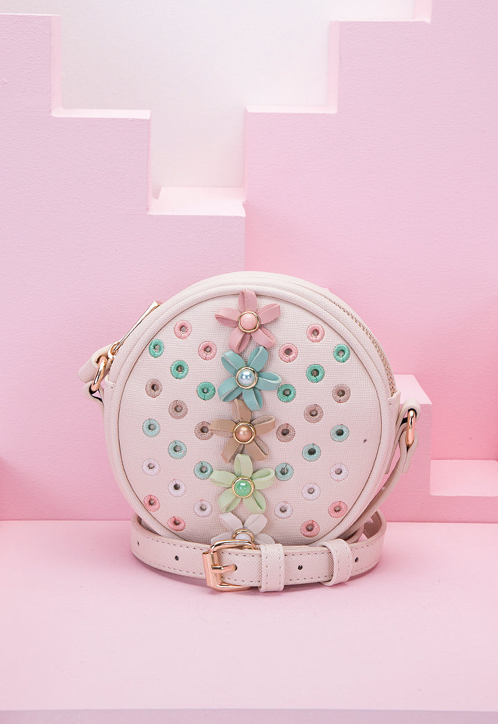 Flower Round Shoulder Bag