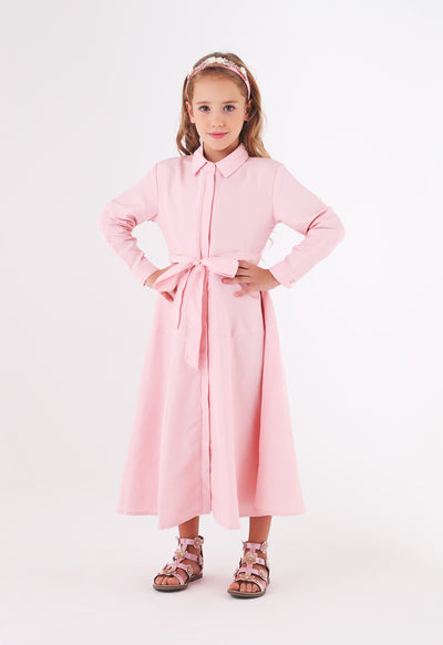 Button Down Belted Shirt Dress