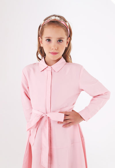 Button Down Belted Shirt Dress