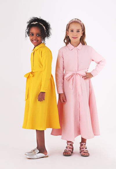 Button Down Belted Shirt Dress