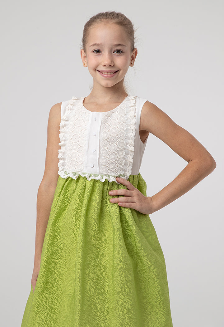 Sleeveless Lurex Tulle Embellish Girls Dress