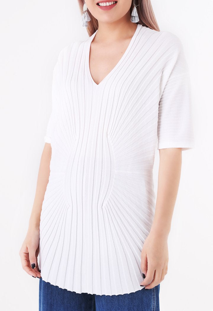 Embossed Pattern Knit Top