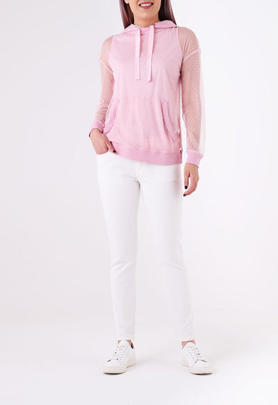 Lace Hooded Knit Top