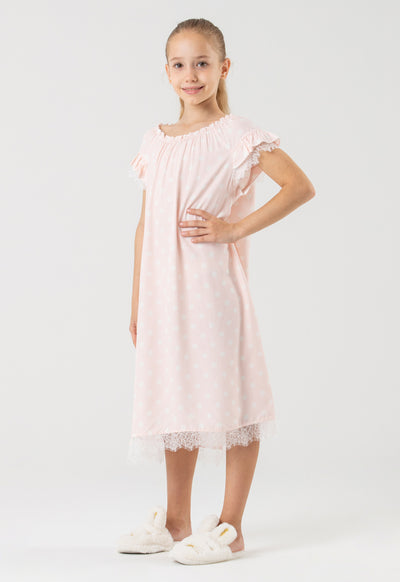 Polka Dots Ruffle Frill Sleep Dress