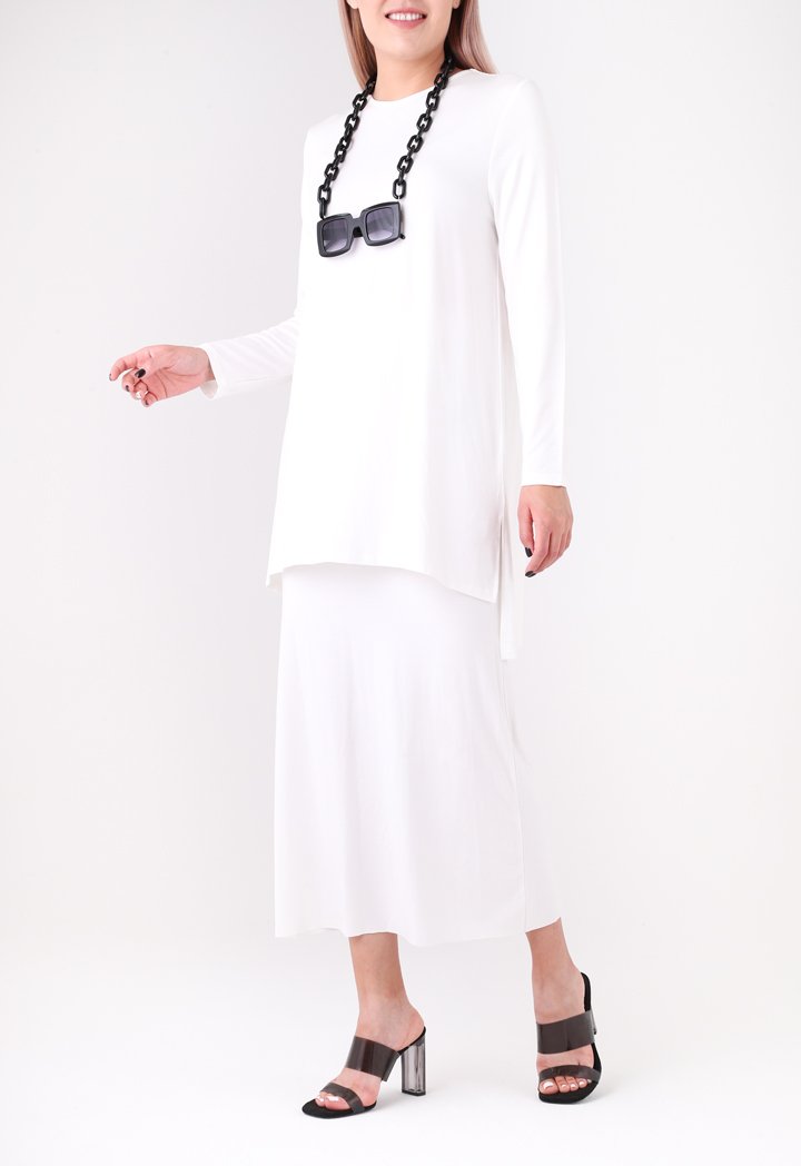 Long Top And Skirt Terno Set