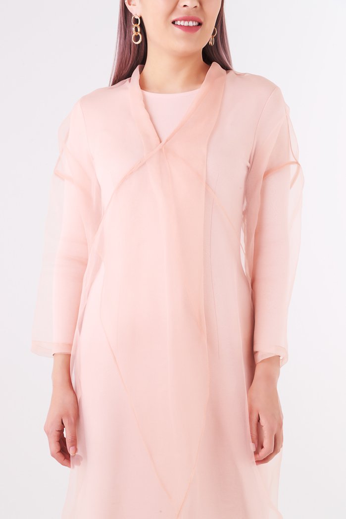 Overlap Organza Long Top
