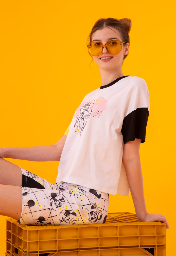 Minnie Mouse Contrast Sleeve T-Shirt