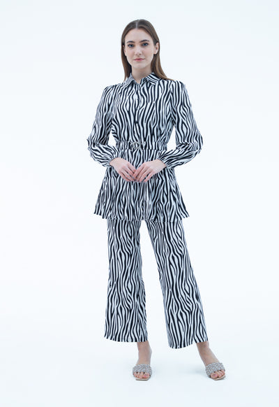 Zebra Printed Straight Pants