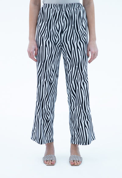 Zebra Printed Straight Pants