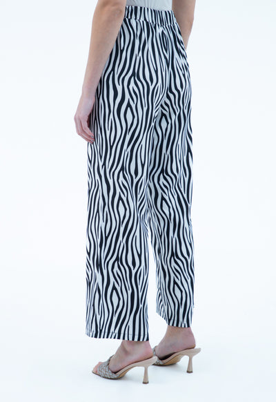 Zebra Printed Straight Pants