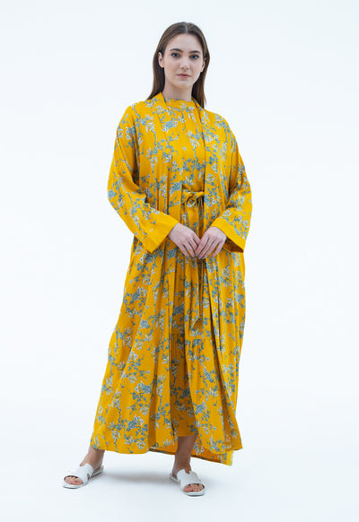 Contrast Printed Maxi Abaya